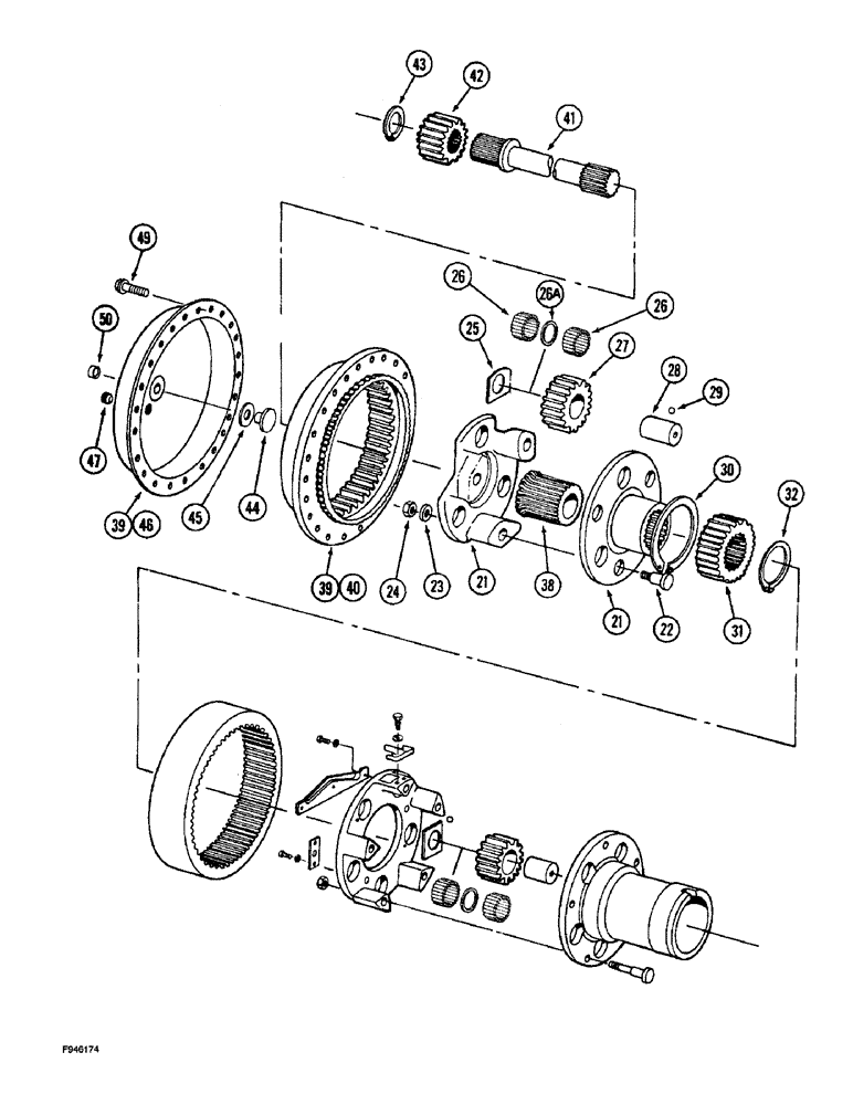 Схема запчастей Case IH 9270 - (6-119E) - STANDARD AXLE ASSEMBLY WHEEL HUB PLANETARY, P.I.N. JEE0032778 & AFTER, (CONT) (06) - POWER TRAIN