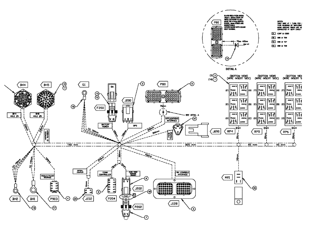 Схема запчастей Case IH 810 - (13-008[01]) - HARNESS, RH COMP, 4600 (06) - ELECTRICAL