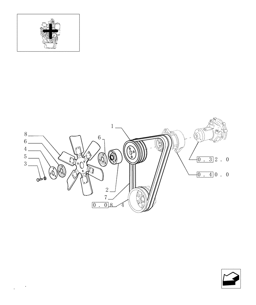 Схема запчастей Case IH JX1095N - (0.34.7) - FAN - L/CAB (01) - ENGINE