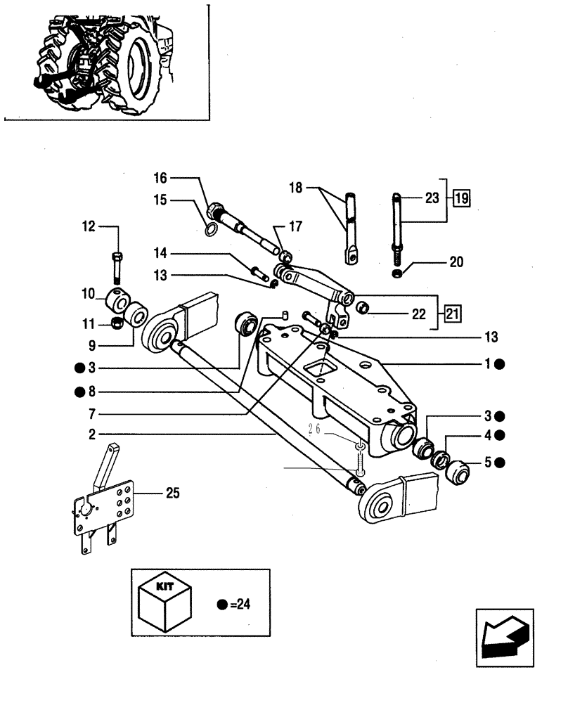 Схема запчастей Case IH JX95 - (1.89.6[03]) - IMPLEMENT ATTACHMENT DEVICE - STABILIZER BAR (09) - IMPLEMENT LIFT