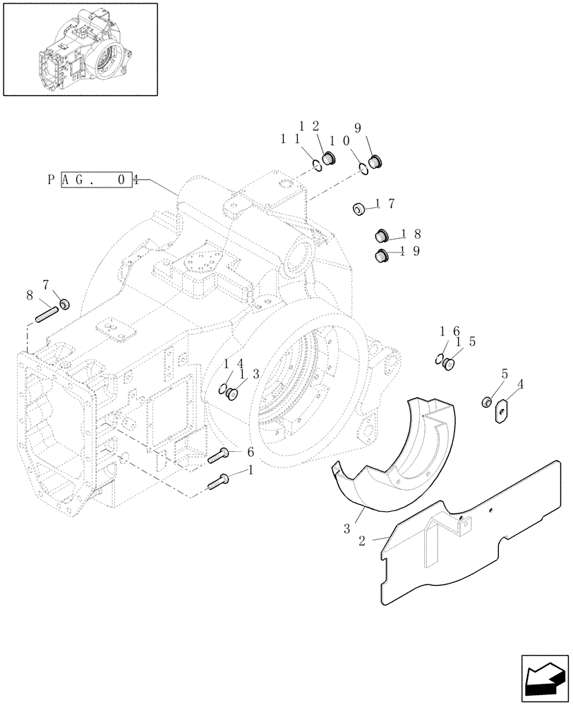 Схема запчастей Case IH PUMA 210 - (1.21.0[06]) - CENTRAL HOUSING / TRANSMISSION BOX (03) - TRANSMISSION