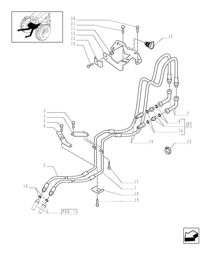 Схема запчастей Case IH MAXXUM 120 - (1.81.9/02[02]) - 2 HYDRAULIC FRONT COUPLERS FOR INTEGRATED FRONT HPL - C6483 (VAR.331814) (07) - HYDRAULIC SYSTEM