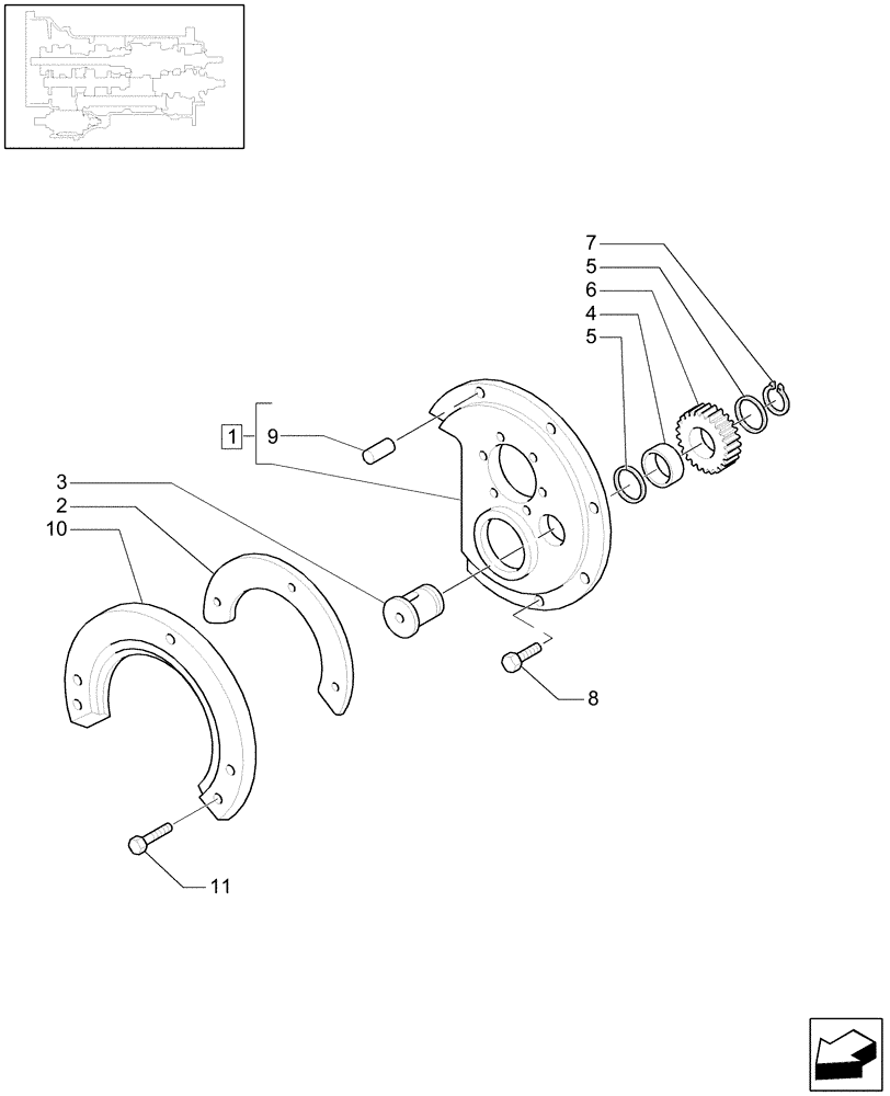 Схема запчастей Case IH MXU110 - (1.28.1/03[01]) - (VAR.129) 16X16 (SPS) GEARBOX - FRONT COVER (03) - TRANSMISSION