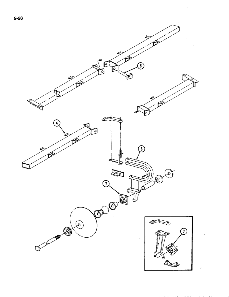 Схема запчастей Case IH 496 - (9-26) - DISC AND GANG 1-1/2 INCH ROUND ARBOR BOLT (09) - CHASSIS/ATTACHMENTS