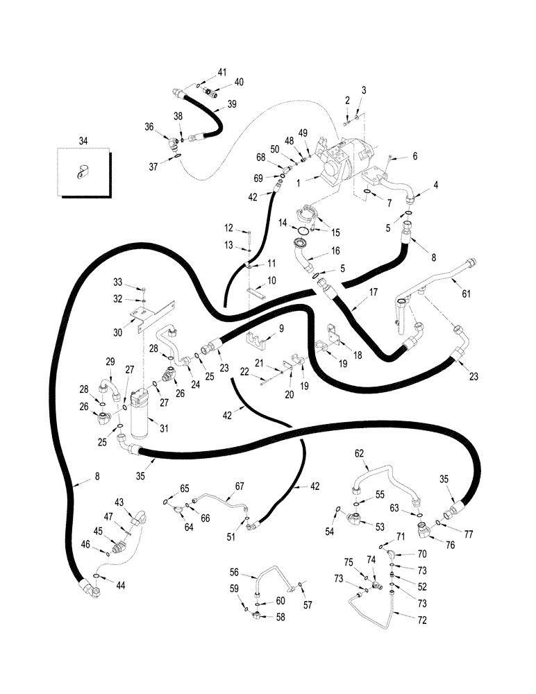 Схема запчастей Case IH STEIGER 335 - (08-39) - HYDRAULICS - TWIN FLOW CIRCUITRY (08) - HYDRAULICS