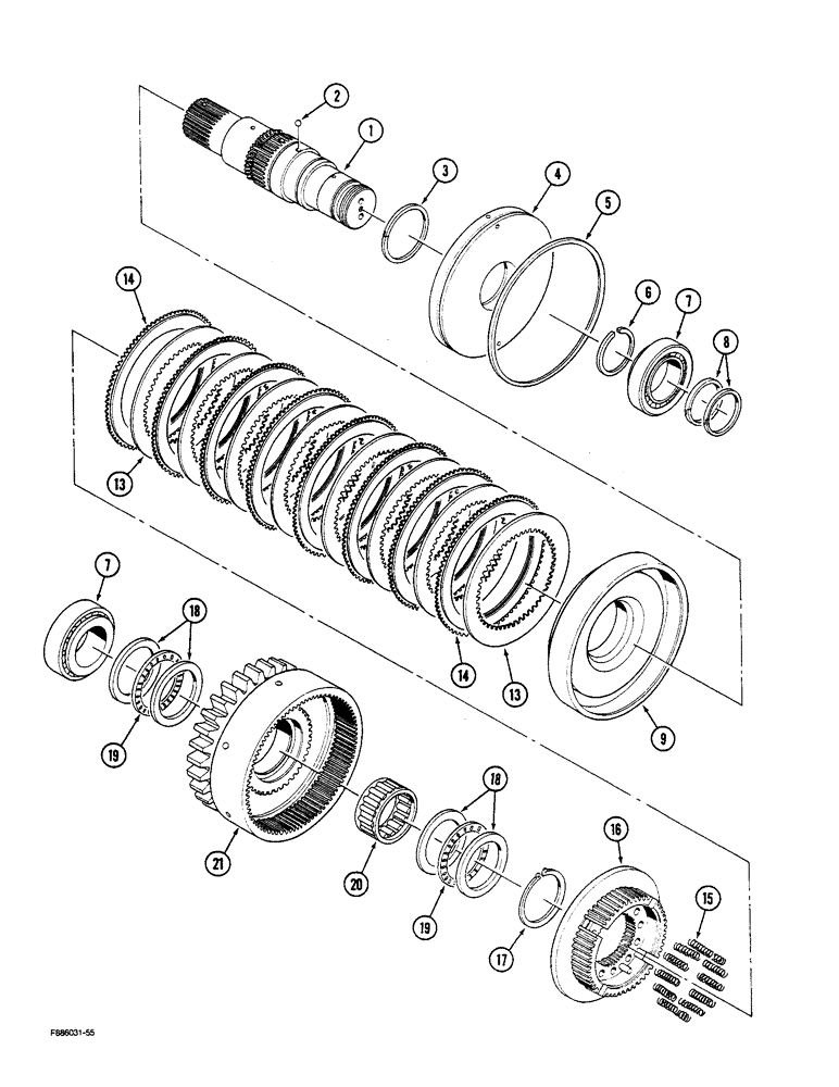 Схема запчастей Case IH STEIGER - (6-62) - PTO ASSEMBLY, CLUTCH PACK (06) - POWER TRAIN