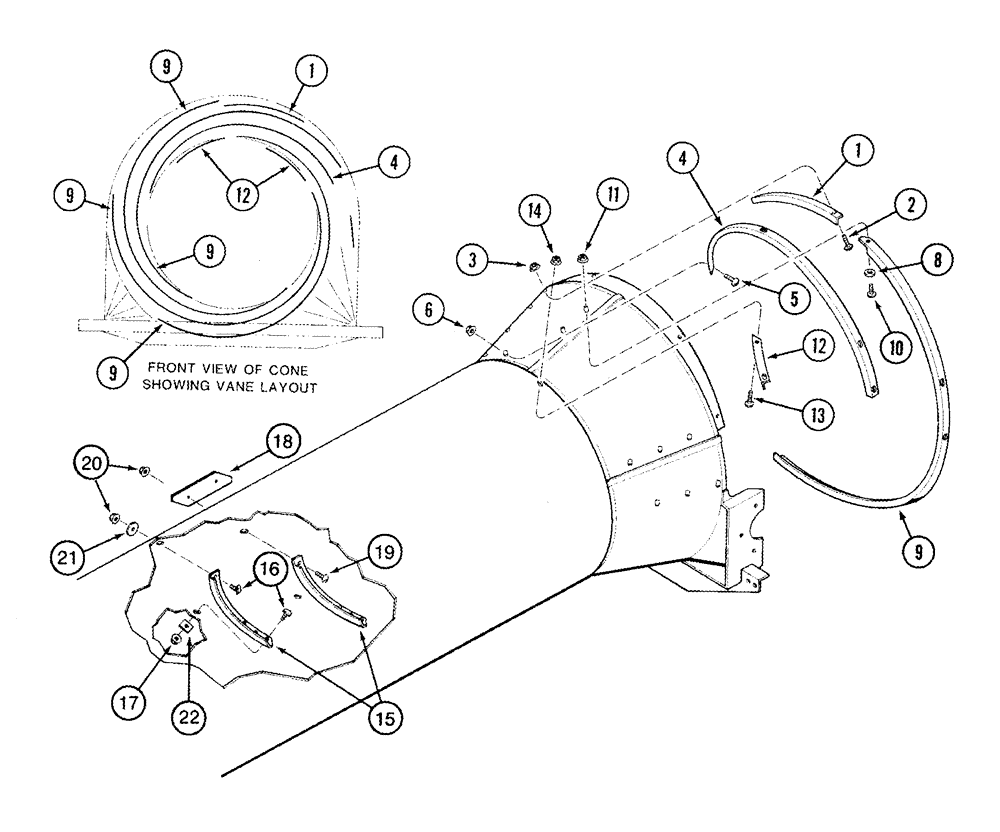 Схема запчастей Case IH 2344 - (09B-10) - VANE (14) - ROTOR, CONCANVES & SIEVE