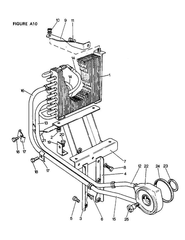 Схема запчастей Case IH 1412 - (A10-1) - ENGINE, ENGINE OIL COOLER U1923, SINGLE HYDRAULIC PUMP, 1410, 1410Q,1410SK,1412,1412Q,1412G,1412SK (01) - ENGINE