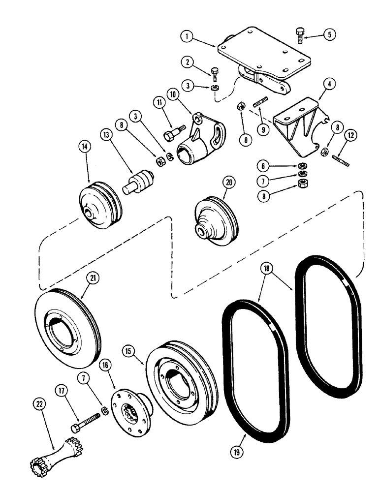 Схема запчастей Case IH 1690 - (A11-1) - COMPRESSOR DRIVE AND MOUNTING, CAB MODELS (01) - ENGINE