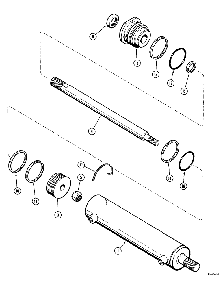 Схема запчастей Case IH 2166 - (5-48) - STEERING CYLINDER, POWER GUIDE AXLE (04) - STEERING