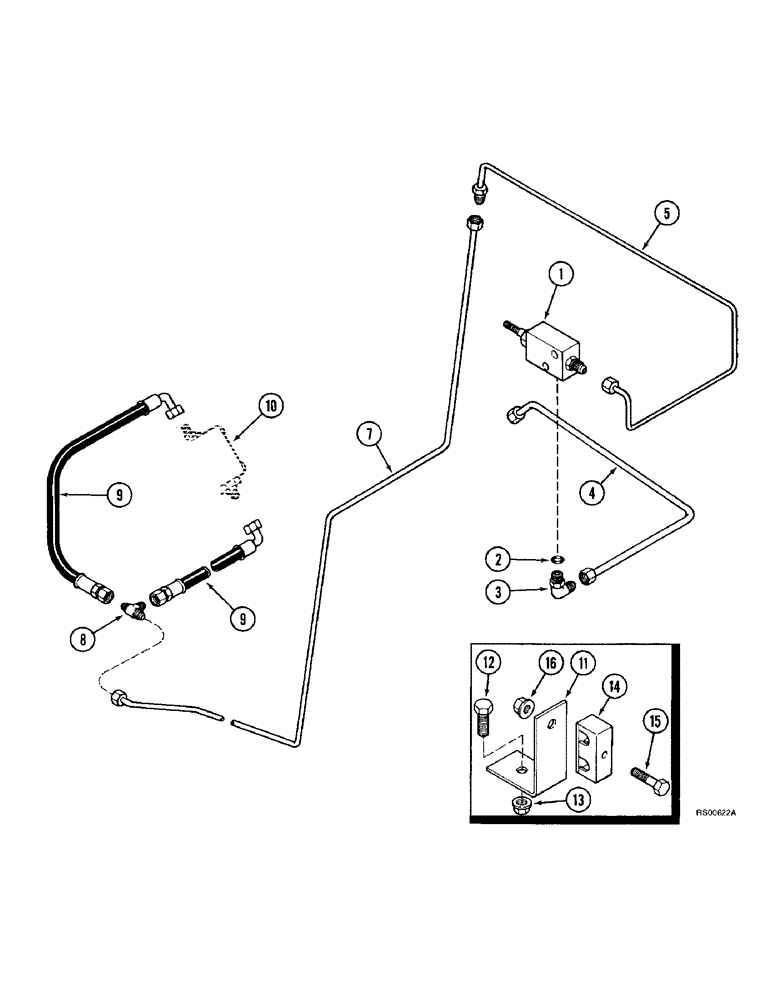 Схема запчастей Case IH 1680 - (6-16) - FOOT-N-INCH VALVE SYSTEM (03) - POWER TRAIN