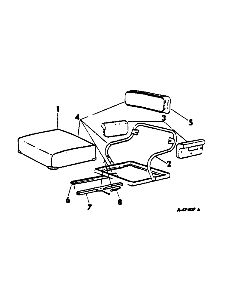 Схема запчастей Case IH 100 - (13-8) - SUPERSTRUCTURE, DELUXE CUSHION SEAT (05) - SUPERSTRUCTURE