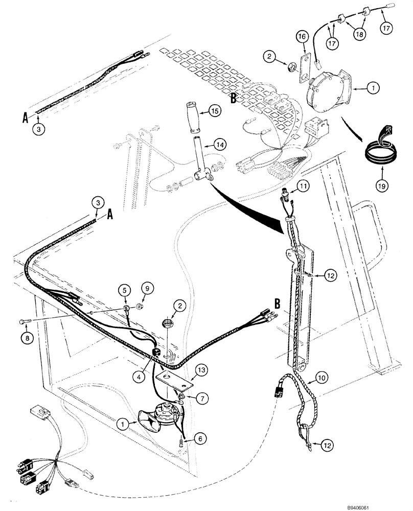 Схема запчастей Case IH 1840 - (04-21) - HORN, - JAF0289363 (04) - ELECTRICAL SYSTEMS