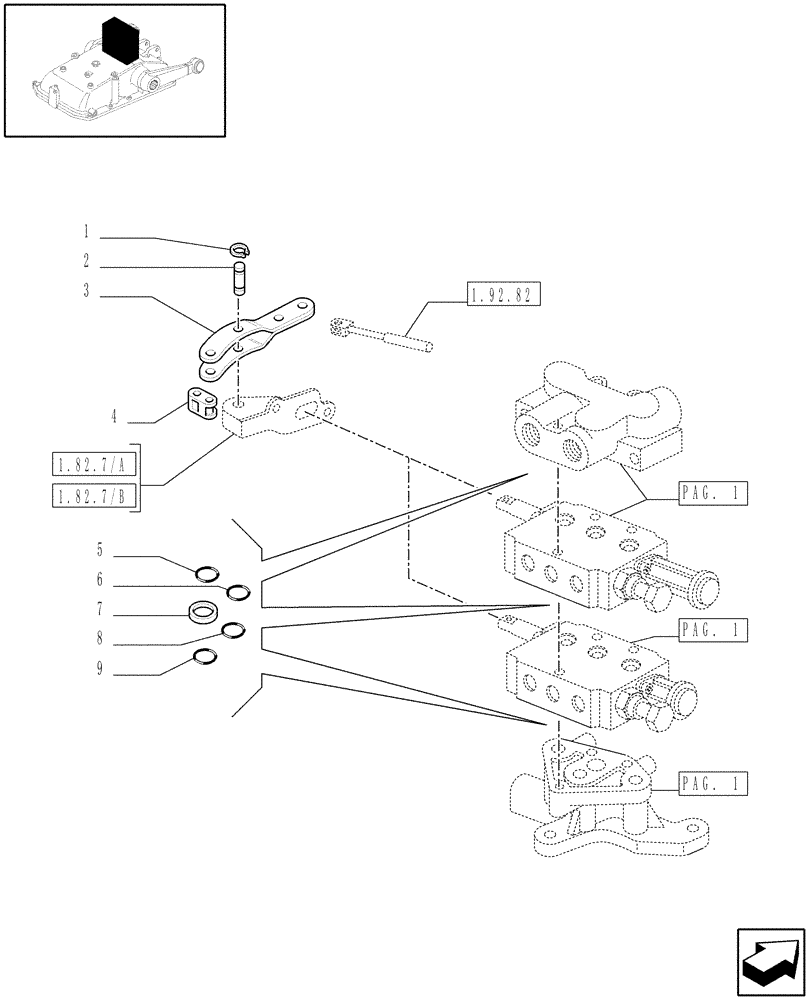 Схема запчастей Case IH JX1075N - (1.82.7[02]) - EXTRA EXTERNAL CONTROL VALVES AND PIPES - C5484 (07) - HYDRAULIC SYSTEM