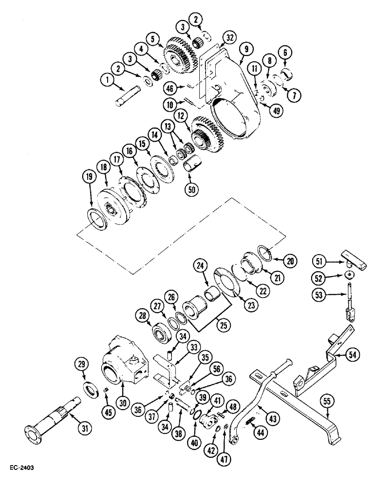 Схема запчастей Case IH 733 - (6-400) - TRANSMISSION (06) - POWER TRAIN