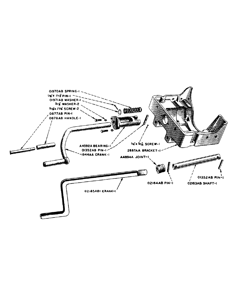 Схема запчастей Case IH DC-SERIES - (043) - STARTING CRANK AND RADIATOR BRACKET, D, DC, DO, DV (02) - ENGINE