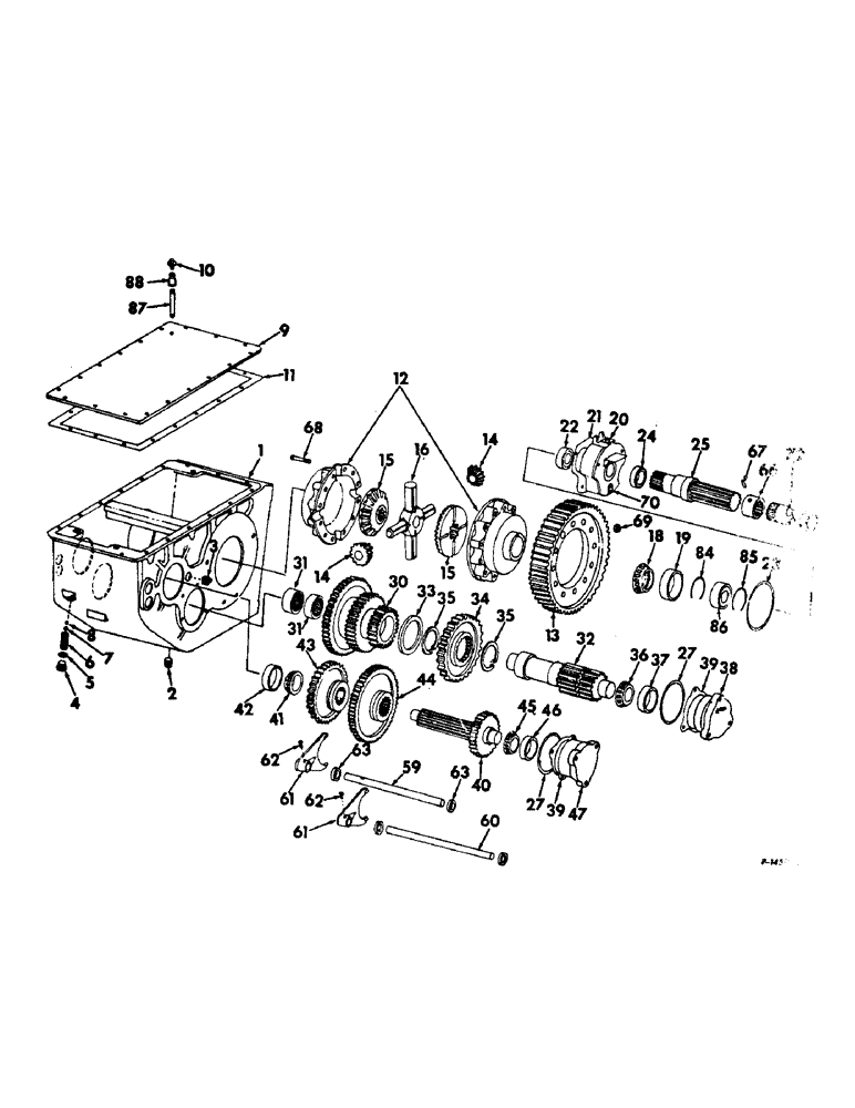 Схема запчастей Case IH 915 - (B-03) - POWER TRAIN, AXLE TRANSMISSION AND BRAKES (03) - POWER TRAIN