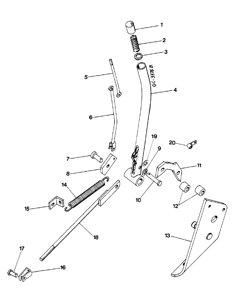 Схема запчастей Case IH 533 - (07-16) - HAND LEVER FOR DOUBLE CLUTCH (04) - Drive Train