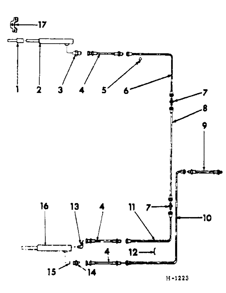 Схема запчастей Case IH 201 - (E-056) - HYDRAULICS, REEL LIFT HYDRAULIC LINES (35) - HYDRAULIC SYSTEMS