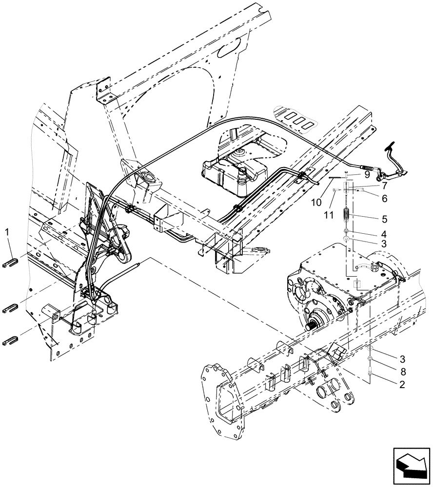 Схема запчастей Case IH 8010 - (21.182.02[02]) - DIFFERENTIAL LOCK CONTROL (21) - TRANSMISSION