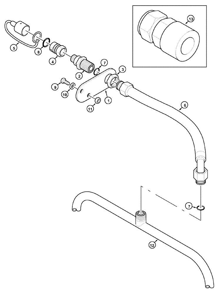 Схема запчастей Case IH CX100 - (08-05) - MOTOR RETURN COUPLER (08) - HYDRAULICS