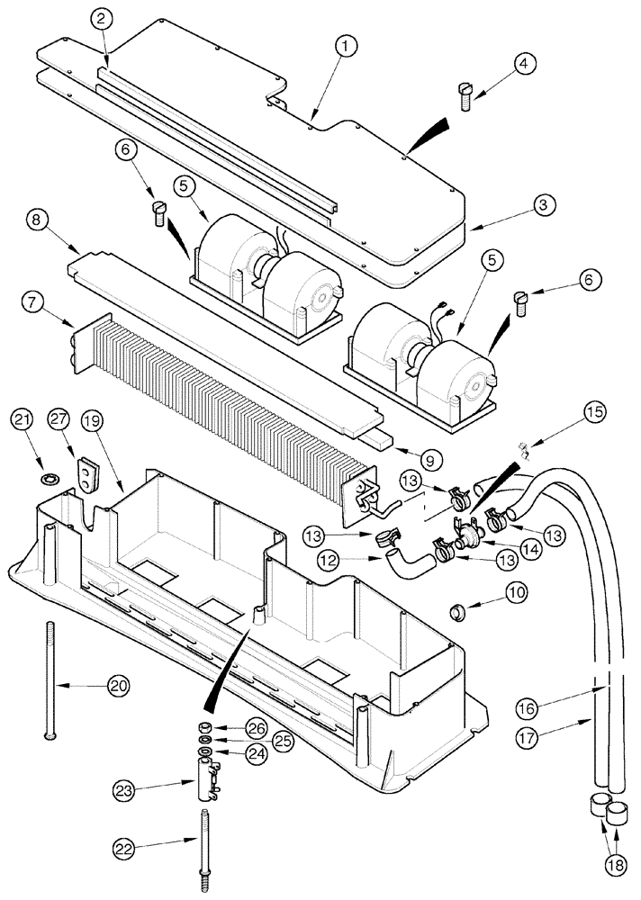 Схема запчастей Case IH CX90 - (09-38) - HEATER INSTALLATION (09) - CHASSIS/ATTACHMENTS