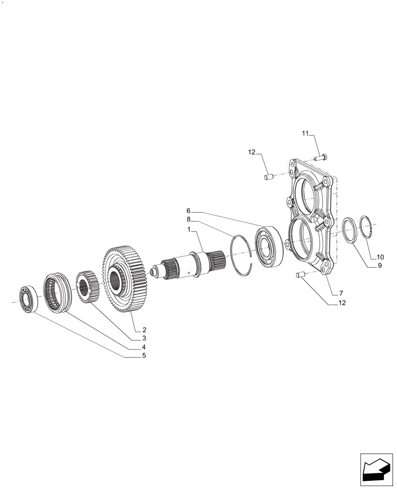 Схема запчастей Case IH FARMALL 140A - (21.140.AE[03]) - TRANSMISSION - GEARS & SHAFT 8+8 (POWER SHUTTLE / MECHANICAL), 16+8 (POWER SHUTTLE / DUAL POWER) 30 KM (21) - TRANSMISSION