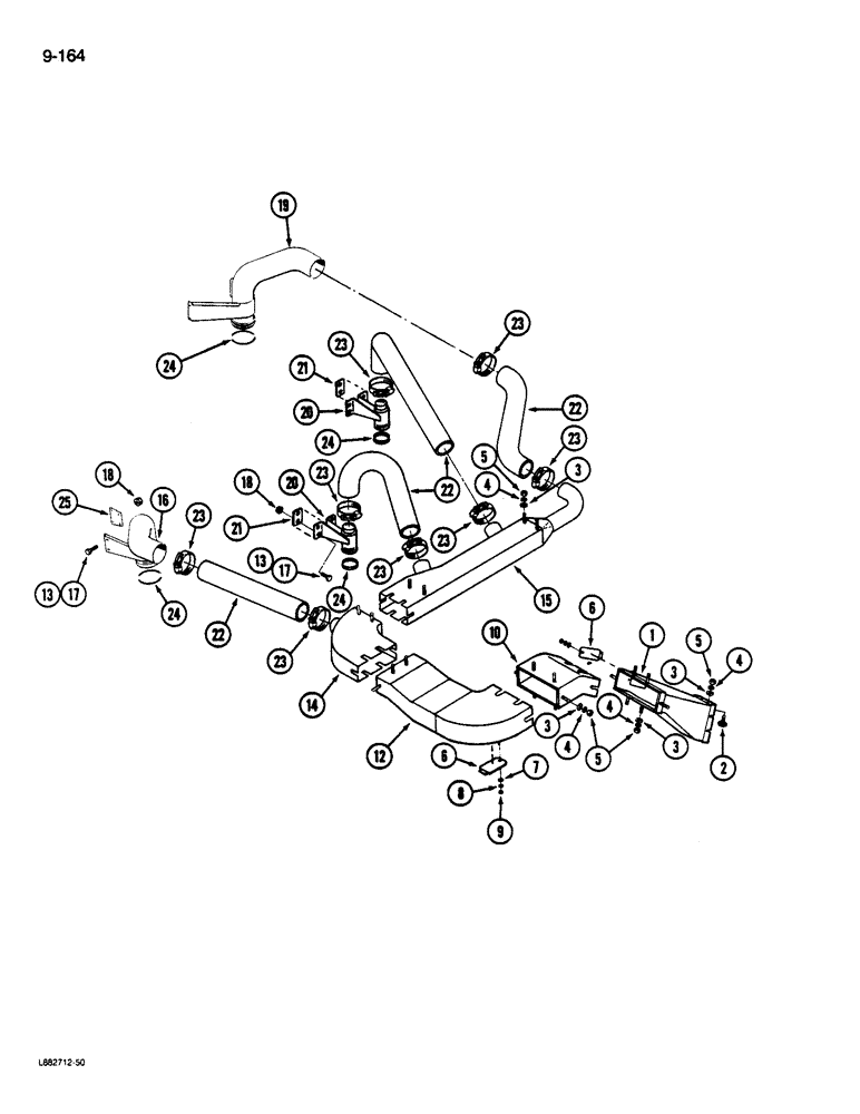 Схема запчастей Case IH 1822 - (9-164) - AIR DUCTS AND HOSES, 1822 COTTON PICKER (15) - HANDLING SYSTEM