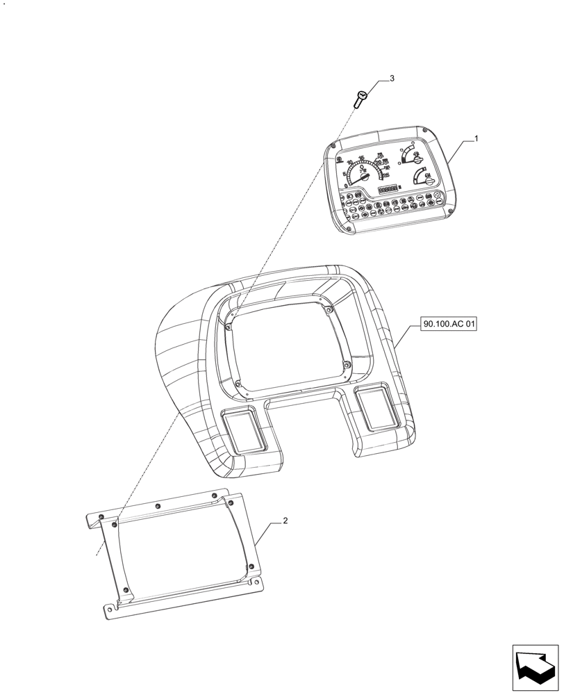 Схема запчастей Case IH FARMALL 140A - (55.512.BQ) - INSTRUMENT PANEL (55) - ELECTRICAL SYSTEMS