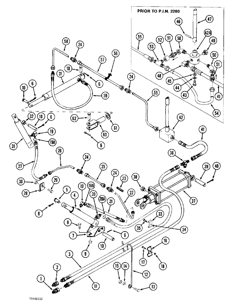 Схема запчастей Case IH 730 - (8-08) - 721, 725, AND 730 WINDROWER HYDRAULIC CIRCUIT, P.I.N. 516 AND AFTER (08) - HYDRAULICS