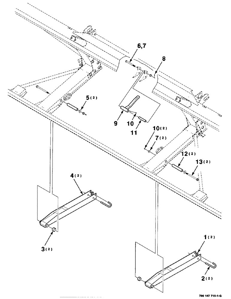 Схема запчастей Case IH 425 - (7-02) - HEADER LIFT MOUNTING ASSEMBLY (58) - ATTACHMENTS/HEADERS