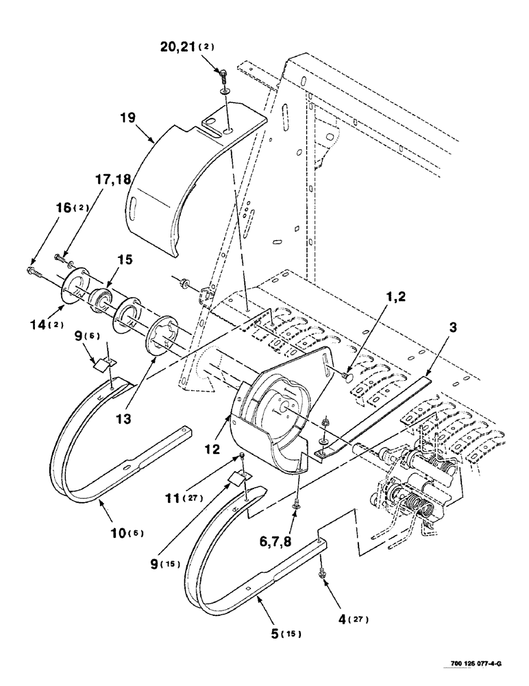 Схема запчастей Case IH 8750 - (3-10) - PICKUP ASSEMBLY, RIGHT, S.N. CFH0070184 AND LATER (58) - ATTACHMENTS/HEADERS