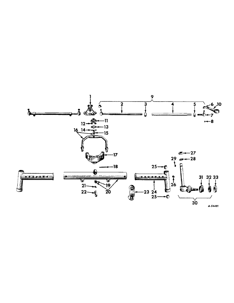 Схема запчастей Case IH 340 - (179) - FRONT AXLE, ADJUSTABLE WIDE TREAD FRONT AXLE, FARMALL 340 SERIES (04) - FRONT AXLE