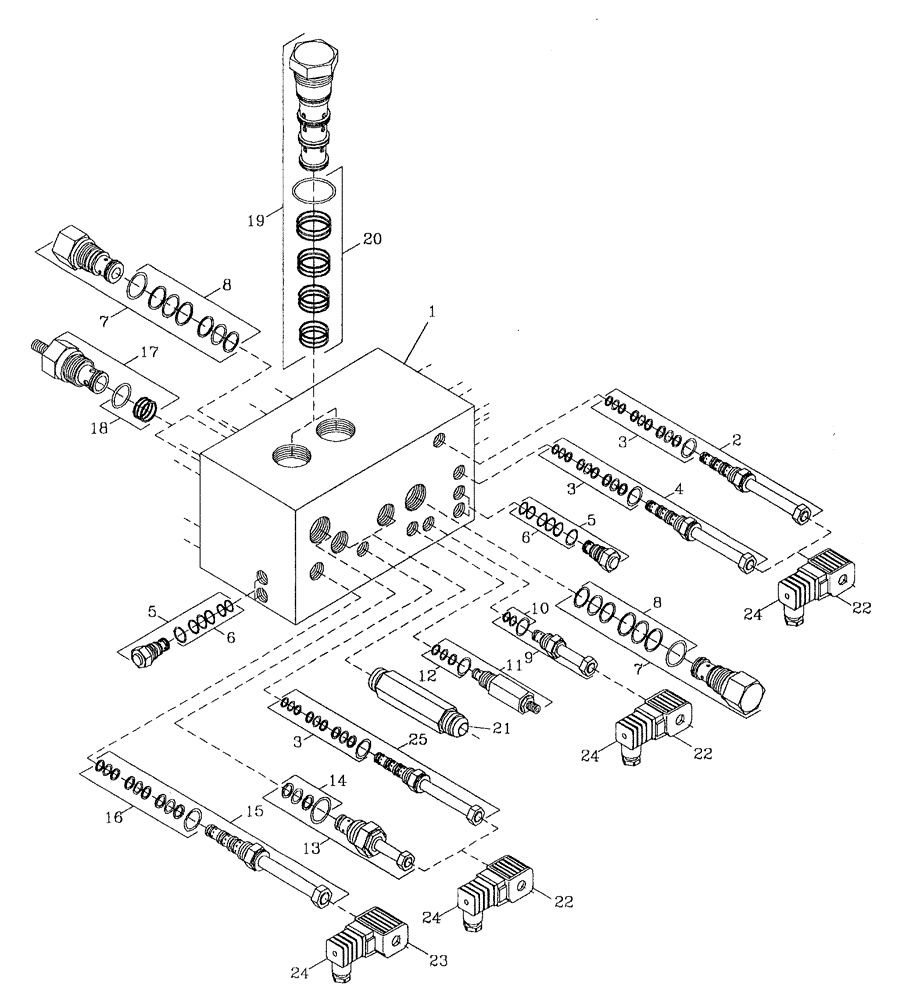 Схема запчастей Case IH 7700 - (B05[12]) - HYDRAULIC SOLENOID VALVE Hydraulic Components & Circuits