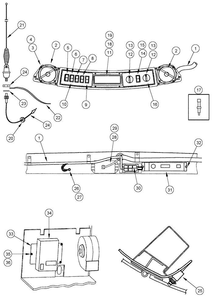 Схема запчастей Case IH CPX610 - (04-03) - HARNESS, MAIN CAB - OVERHEAD CONTROL PANEL (06) - ELECTRICAL SYSTEMS