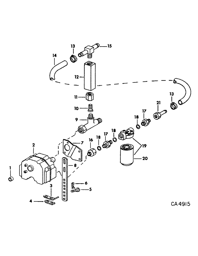 Схема запчастей Case IH 500 - (B-36) - HYDRAULIC PUMP AND CONNECTIONS, 540 RPM PTO 