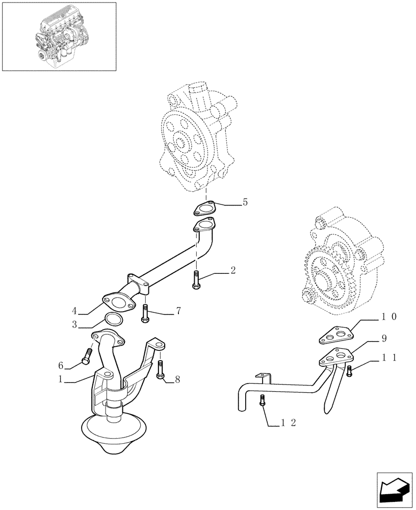 Схема запчастей Case IH STEIGER 485 - (02-61) - OIL PUMP PIPING, STEIGER 385 / 435 & 485 (02) - ENGINE