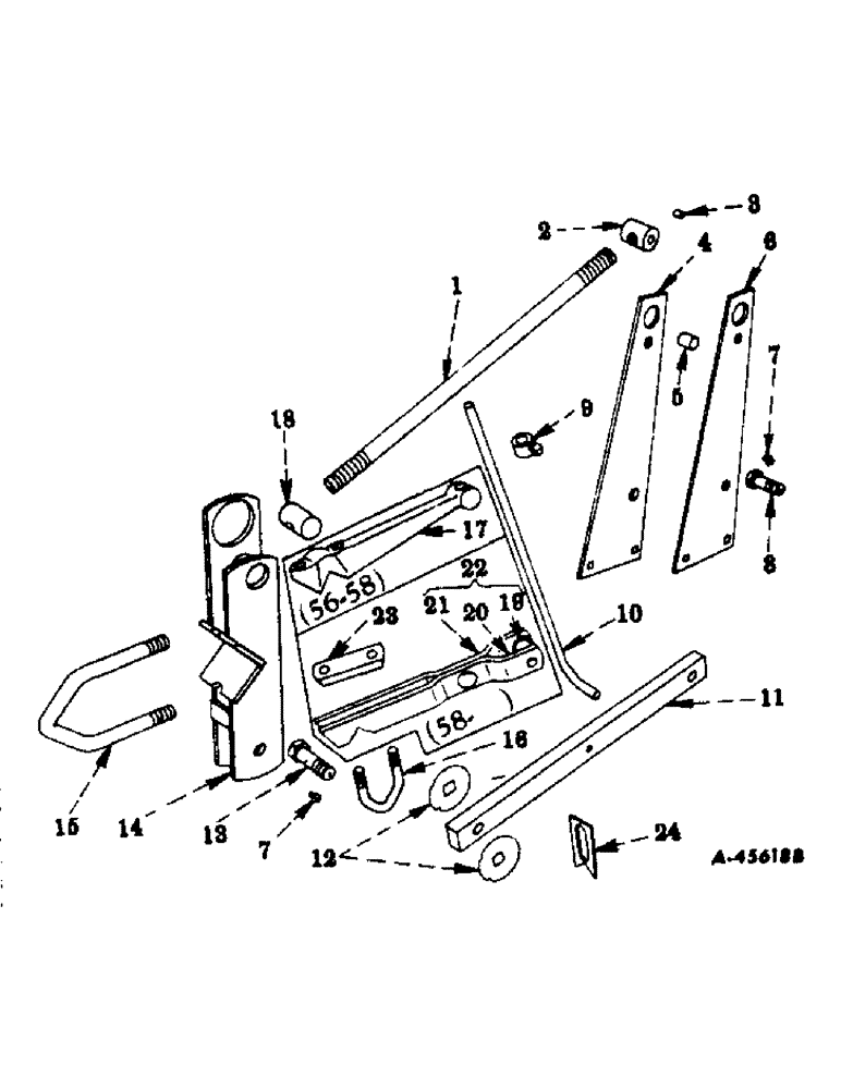 Схема запчастей Case IH 665A - (AE-07) - THIRD GANG PARALLEL LINKAGE 