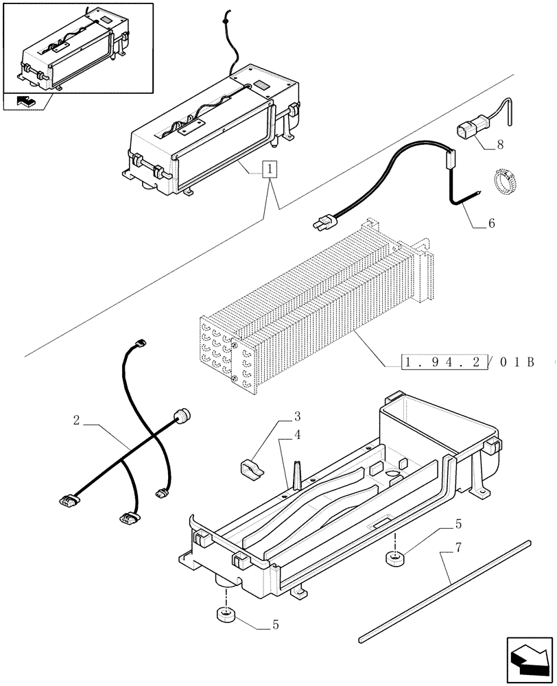 Схема запчастей Case IH MAXXUM 140 - (1.94.2/01B[03]) - AIR CONDITIONER - BREAKDOWN (10) - OPERATORS PLATFORM/CAB