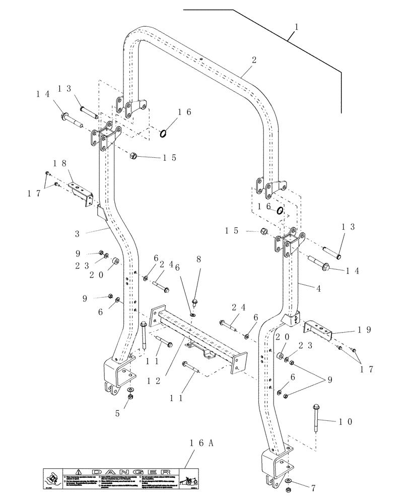 Схема запчастей Case IH DX33 - (14C02) - FOLDABLE ROLL BAR & RELATED PARTS (08) - SHEET METAL