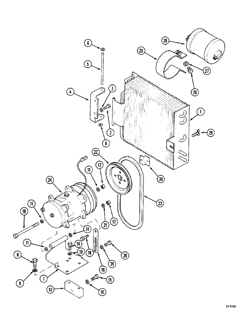 Схема запчастей Case IH 5150 - (2-032) - AIR CONDITIONER, COMPRESSOR AND CONDENSER (02) - ENGINE