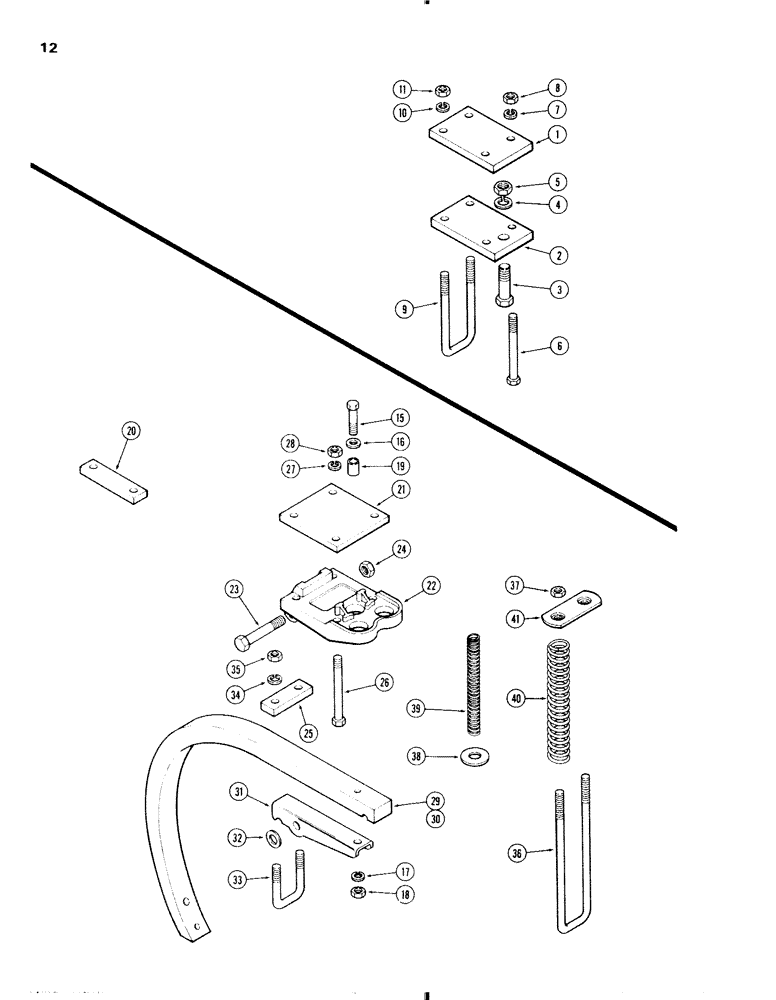 Схема запчастей Case IH 1800 - (12) - RIGID CLAMP 