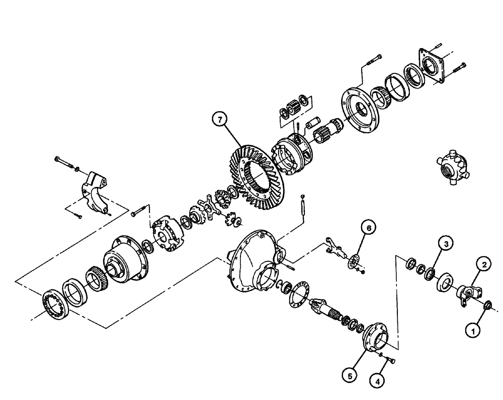 Схема запчастей Case IH FLX3300B - (04-004) - REAR AXLE CARRIER Frame & Suspension