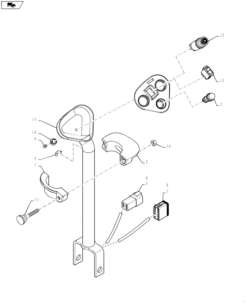 Схема запчастей Case IH 4420 - (01-042) - PROP CONTROL LEVER ASSEMBLY, COLOR Cab Interior