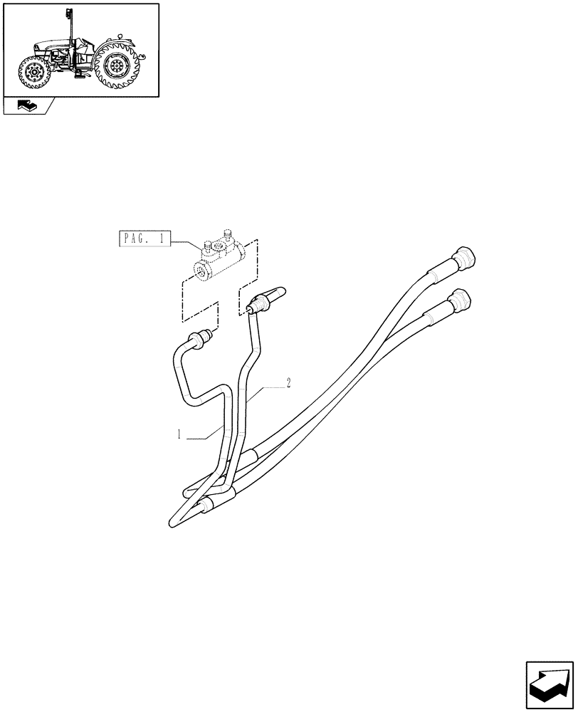 Схема запчастей Case IH FARMALL 95C - (1.68.5/01[02]) - FRONT AXLE WITH FRONT BRAKE (40 KM/H) - VALVE (VAR.331324-331329-332329-335329) (05) - REAR AXLE