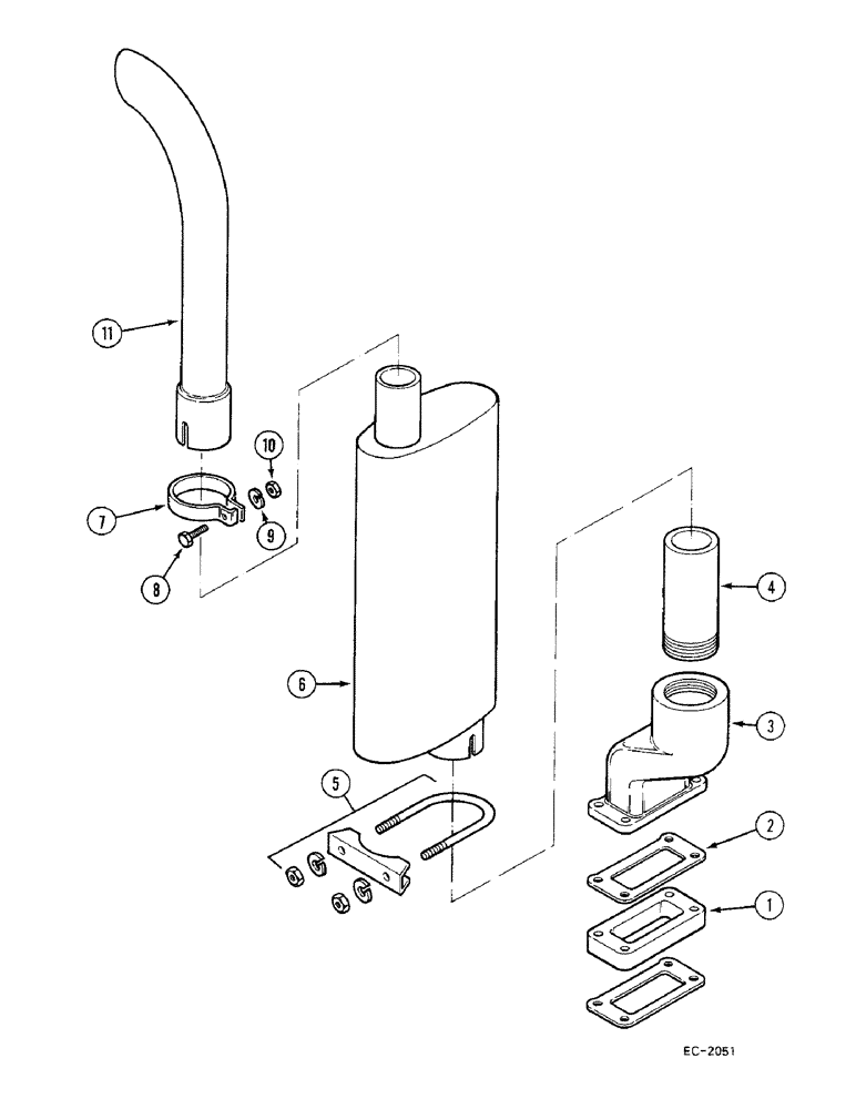 Схема запчастей Case IH 685 - (2-108) - VERTICAL EXHAUST (02) - ENGINE