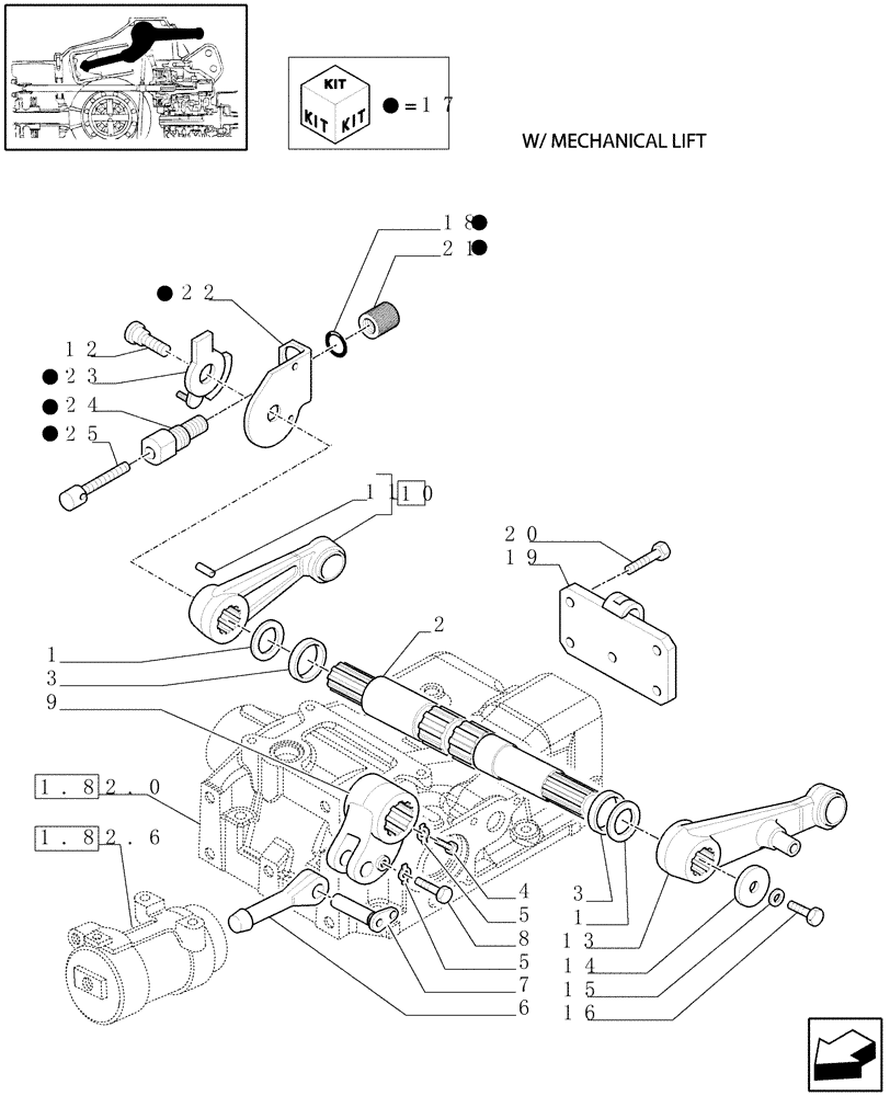 Схема запчастей Case IH MXU110 - (1.82.8/04) - (VAR.569) AUTOMATIC HITCH - (WITH 1 ADDITIONAL JACK) - LIFT BOOMS (07) - HYDRAULIC SYSTEM