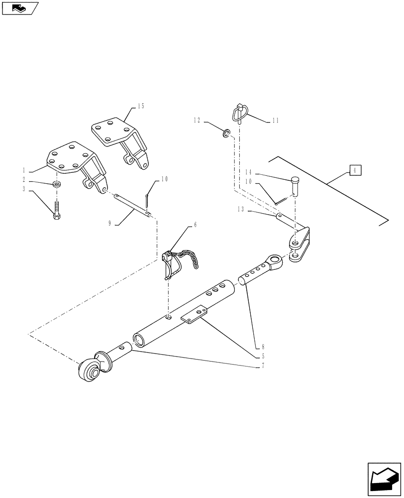 Схема запчастей Case IH PUMA 130 - (39.129.02) - VAR - 330945 - MECHANICAL STABILIZERS PIN TYPE ADJUSTMENT (39) - FRAMES AND BALLASTING