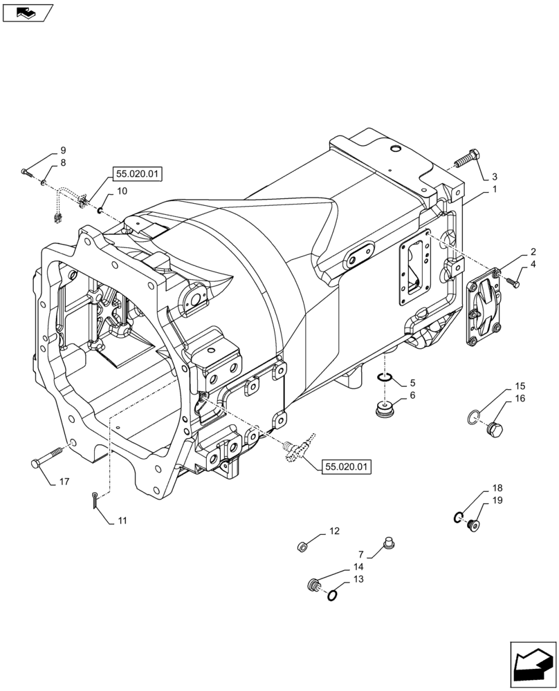 Схема запчастей Case IH PUMA 160 - (21.116.01) - TRANSMISSION HOUSING (21) - TRANSMISSION