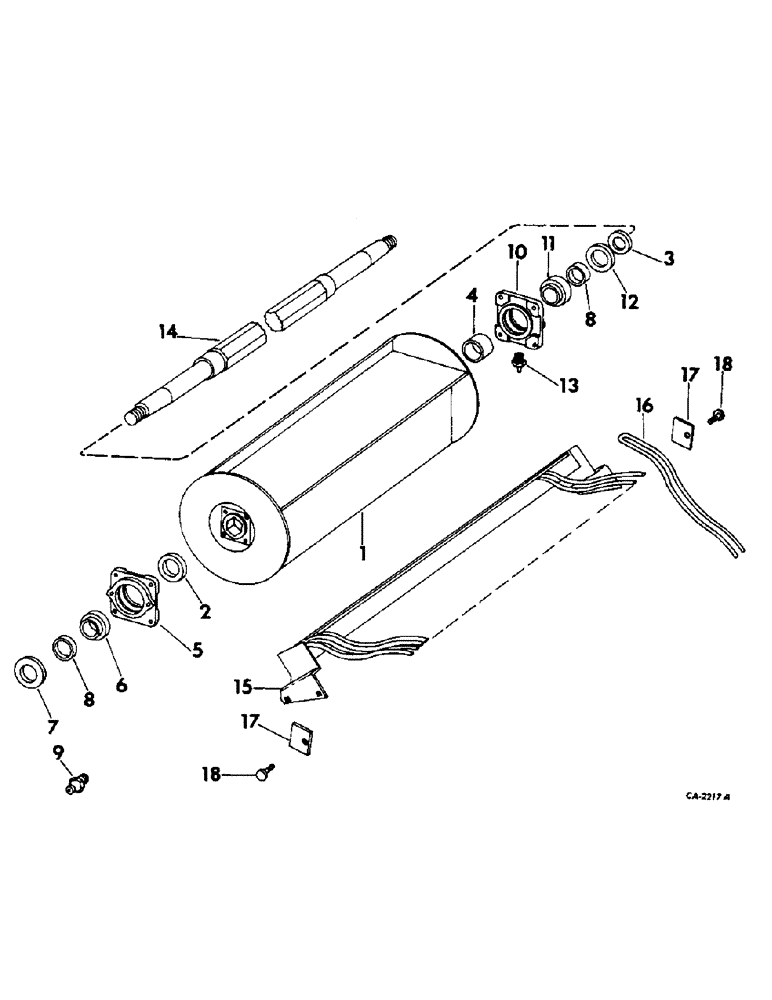 Схема запчастей Case IH 715 - (21-13) - THRESHING CYLINDER AND CONCAVE, CYLINDER BEATER, STANDARD (14) - THRESHING